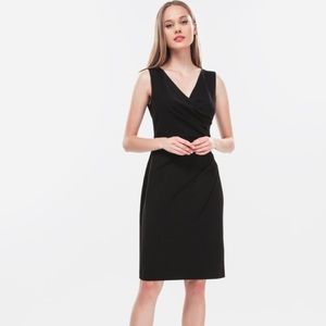 DKNY Black Ruched Sheath Dress
